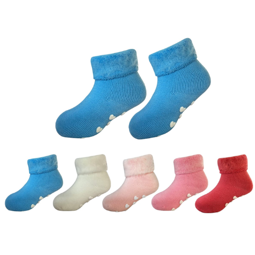 Calcetines Polar Bebe Corte Medio Antideslizante 12 Unid-1