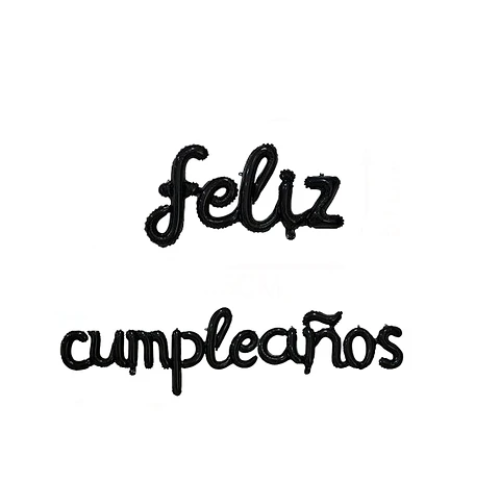 Set De Globos Metálicos Feliz Cumpleaños Negro 16 Pulgadas-0