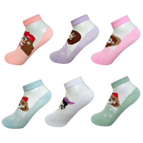 Calcetines De Mujer Estampado De Muñeca 12 Unid-1