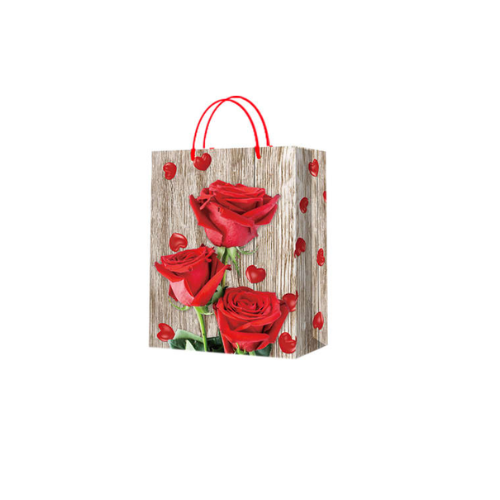 Bolsas De Regalo Rosas Corazon Rojo 26X10X32Cm 12 Unid-0