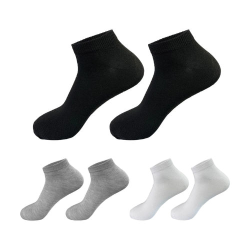 Calcetin De Hombre Corte Tobillo Negro Blanco Gris 12 Unidades-1