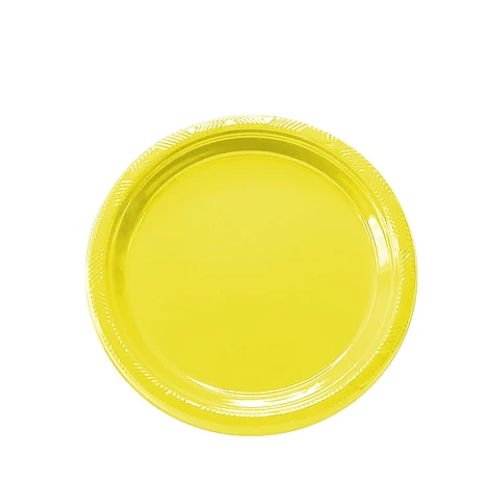 Plato Plastico Redondo 18cm Amarillo