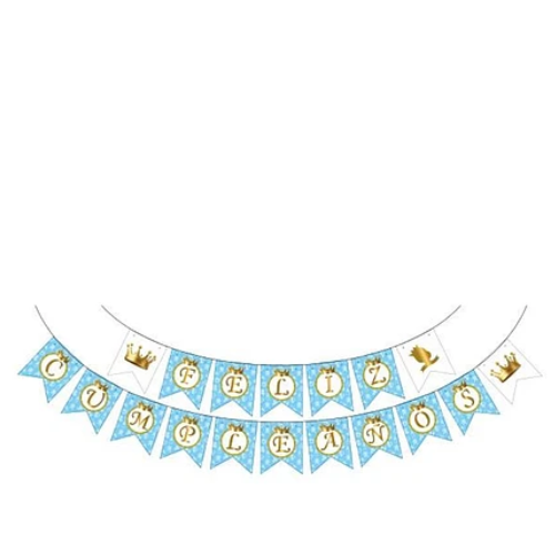 Guirnalda De Banderines Feliz Cumpleaños Celeste 5 m-1