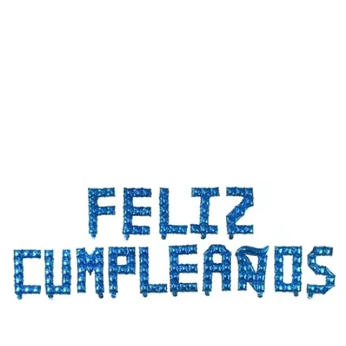 Set Globos Metálicos Feliz Cumpleaños Color Azul 16 Pulgadas-1