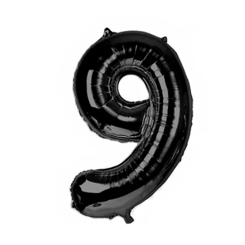 Globo Número 9 Negro 30