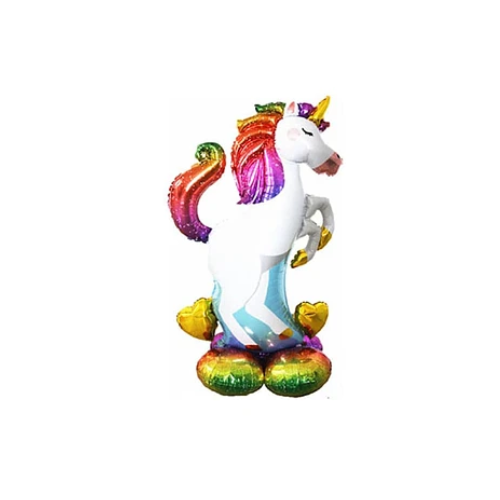 Globo Metálico Unicornio Con Base De Globo 127x72Cm-0