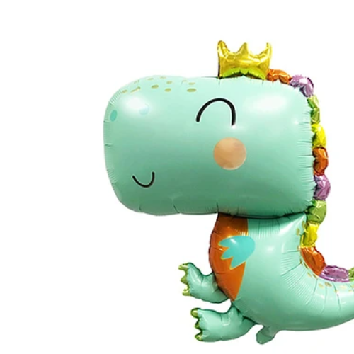 Globo Metálico Dinosaurio Con Corona 74x90Cm-1
