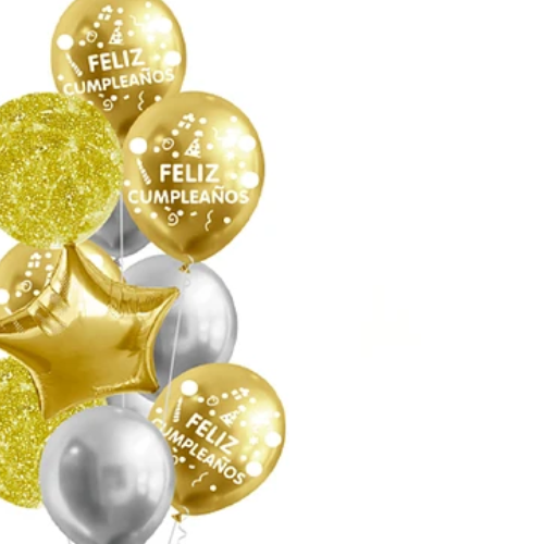 Set Globos Metalico Dorado Plateado 11Pcs-1