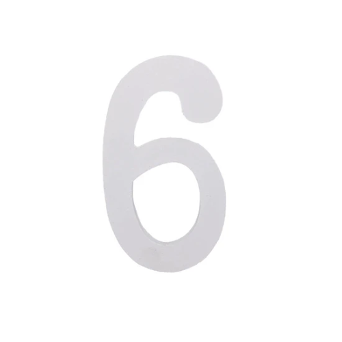 Numero De Madera 6 Blanco