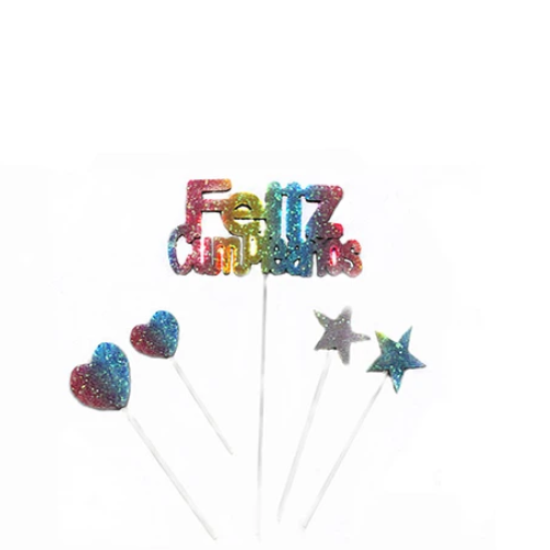 Set De Toppers Feliz Cumpleaños 5pcs-1