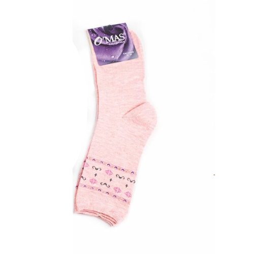 Calcetines De Mujer Liso Con Estampado 12 Unid-0