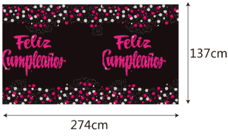 MANTEL ESTAMPADO FELIZ CUMPLEAÑOS FUCSIA-1