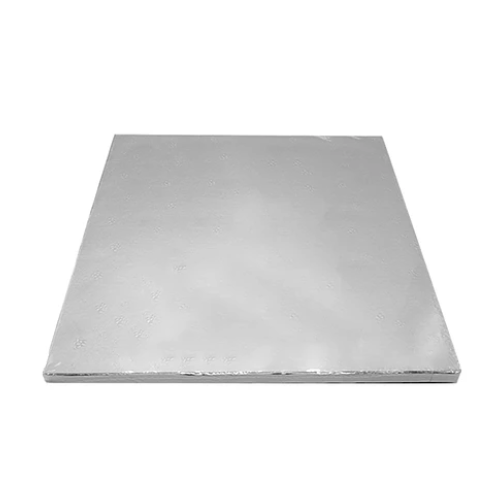 Base Para Torta Cuadrada Plateado 35.5cm 12mm-0