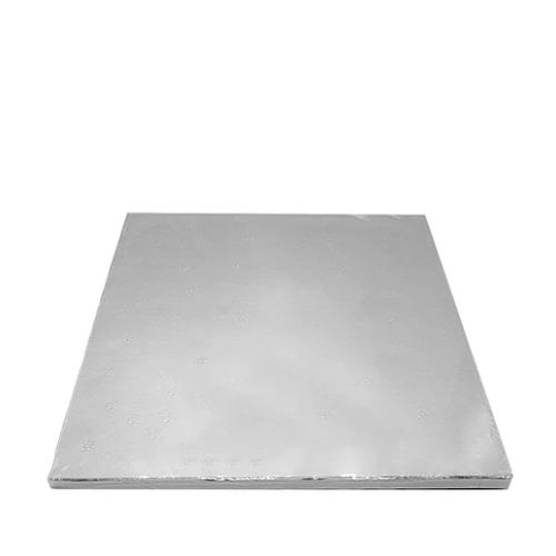 Base Para Torta Cuadrada Plateado 35.5cm 12mm-1