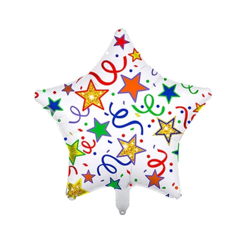 Globo Metálico Diseño Estrella Blanco 45Cm-0