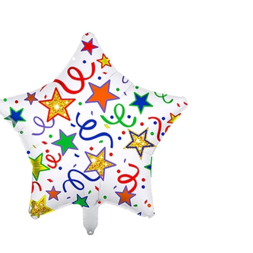 Globo Metálico Diseño Estrella Blanco 45Cm-1