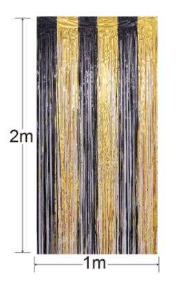 CORTINA METÁLICA NEGRO C/N DORADO 2MX1M-1