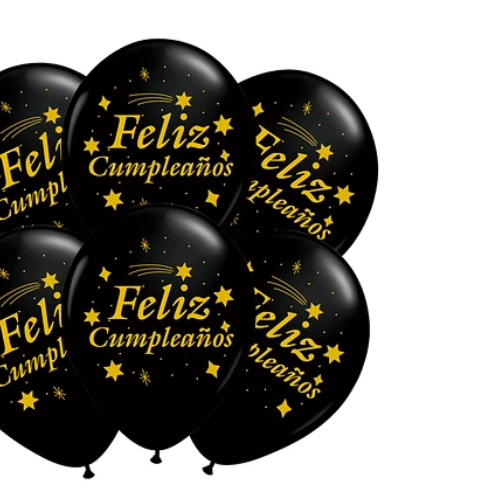 Set De Globos Latex Feliz Cumpleaños Letras Doradas-1