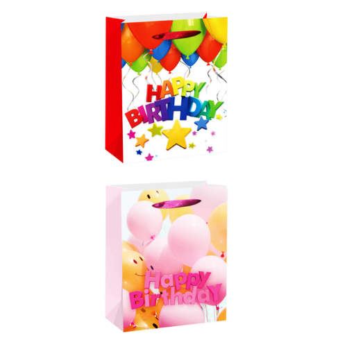 Bolsa De Regalo Feliz Cumpleaños Globos 18X8X24 Cm 12 Unid-1