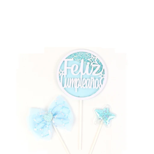 Juego De Toppers Feliz Cumpleaños Multicolor 3pcs-0
