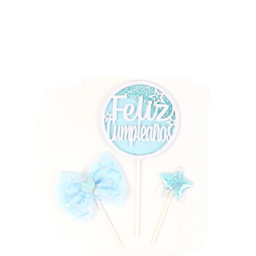 Juego De Toppers Feliz Cumpleaños Multicolor 3pcs-1