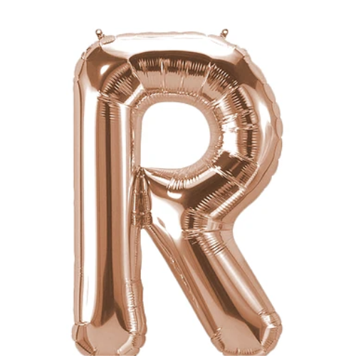 Globo Letra R Oro Rosa 16 Pulgadas-1