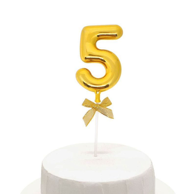 TOPPER TORTA NUMERAL DORADO 5-0