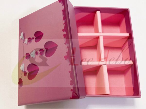 CAJA PARA CHOCOLATE *6 Rosado.-0