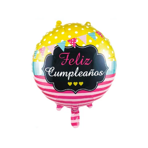 Globo Metalizado Redondo De Cumpleaños 45Cm-0