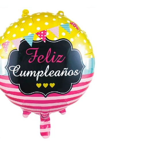 Globo Metalizado Redondo De Cumpleaños 45Cm-1