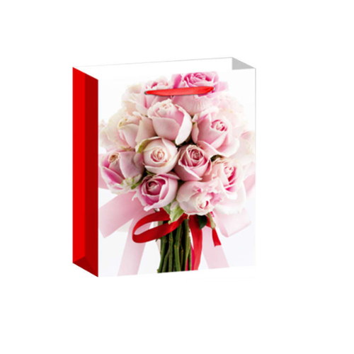 Bolsa De Regalo Rosas Color Liso 26X10X32Cm | 12 Unid-0