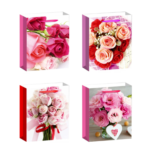 Bolsa De Regalo Rosas Color Liso 26X10X32Cm | 12 Unid-1