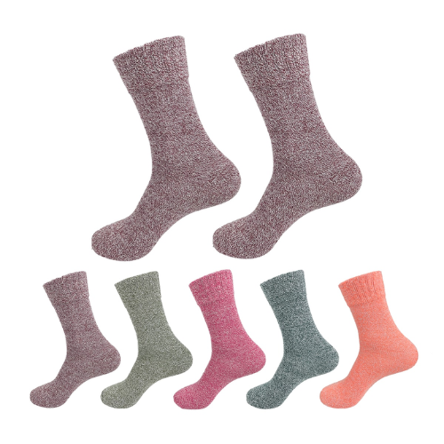 Calcetines De Mujer Jaspeado Liso Algodon 12 Unid-1