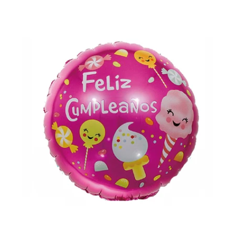Globo Metalico Feliz Cumpleaños Dulces 45Cm-0