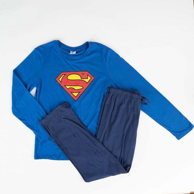 PIJAMA HOMBRE SUPERMAN LOGO SOBRIO AZUL.-1