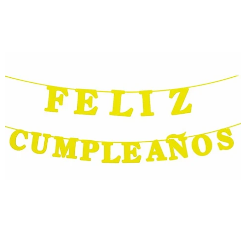 Guirnalda Feliz Cumpleaños Amarillo 15pcs 3m-0
