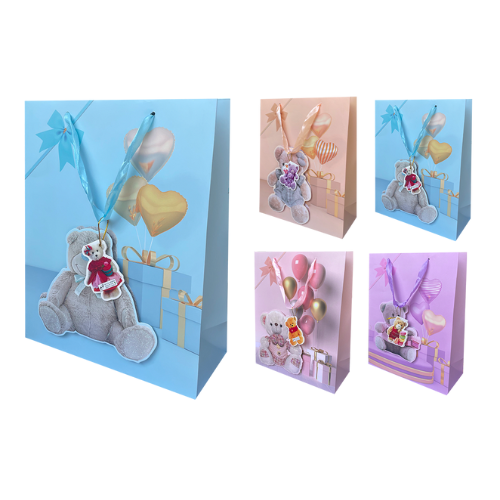 Bolsa De Regalo Oso Cajas De Regalo Bebe 26X10X32Cm 12 Unid -1