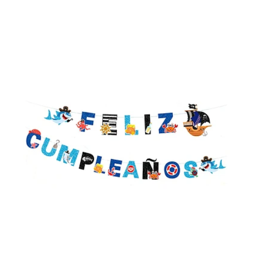 Guirnalda Feliz Cumpleaños Pirata 5m-0