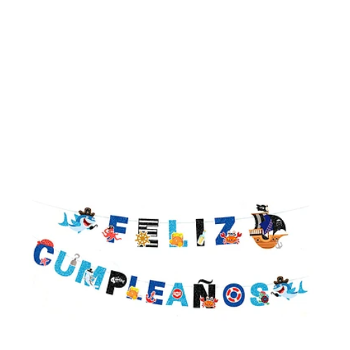 Guirnalda Feliz Cumpleaños Pirata 5m-1