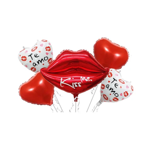 Set De Globos Metálicos Labios 5Pcs-0