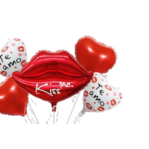 Set De Globos Metálicos Labios 5Pcs-1