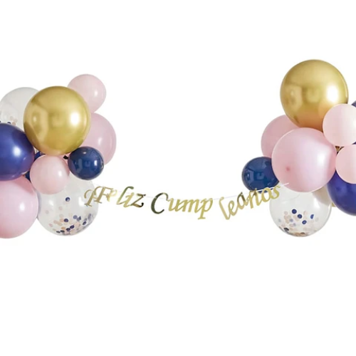 Set De Globos Con Guirnalda Feliz Cumpleaños 20Pcs-0