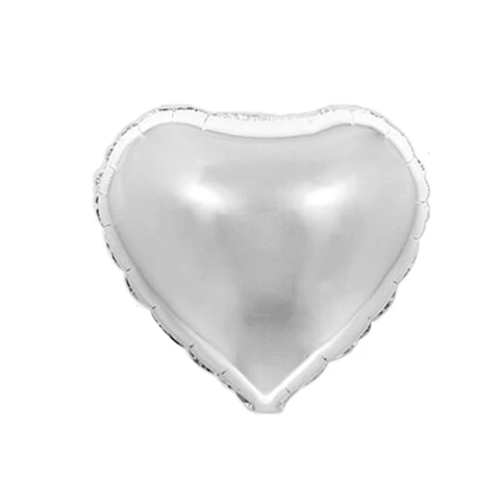 Globo Metálico Corazón Plateado 8Pcs 12Cm-0