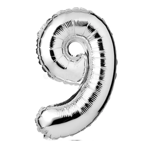 Globo Número 9 Plata 30 Pulgadas-0