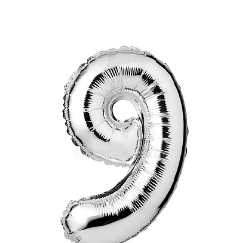 Globo Número 9 Plata 30 Pulgadas-1
