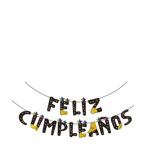 Guirnalda Feliz Cumpleaños Negro-1