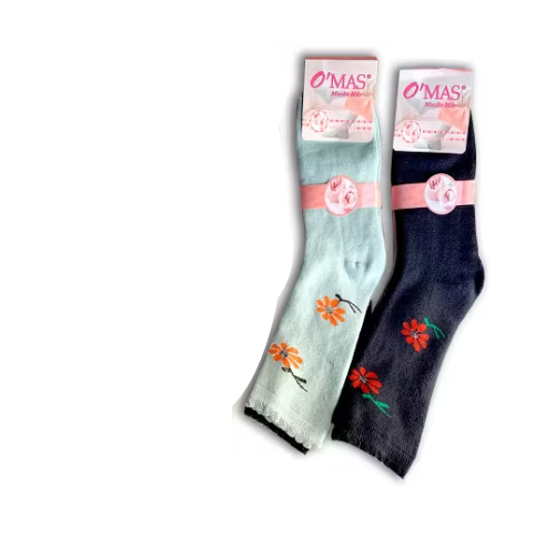 Calcetines De Mujer Diseño Flores 12 Unid-0
