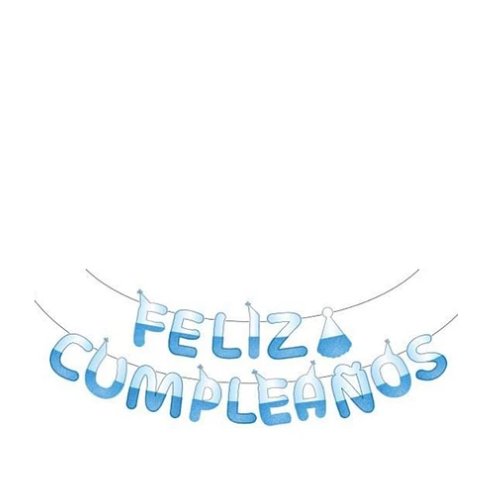 Guirnalda Feliz Cumpleaños Azul 5m-1