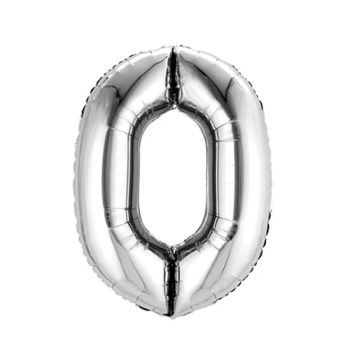 Globo Número 0 Plata 30 Pulgadas-0