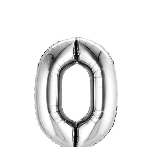 Globo Número 0 Plata 30 Pulgadas-1